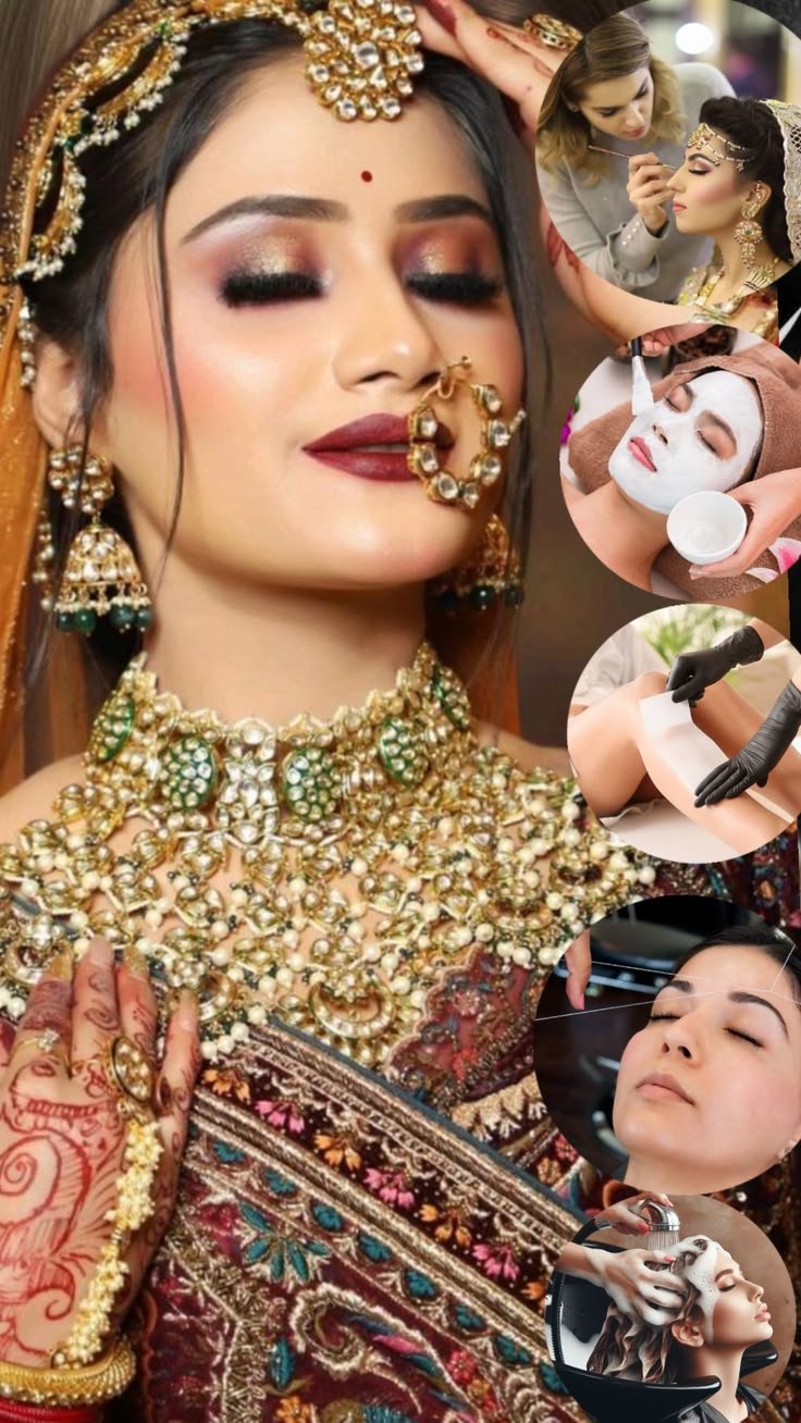 Bridal makeup artist finishing a bride’s look